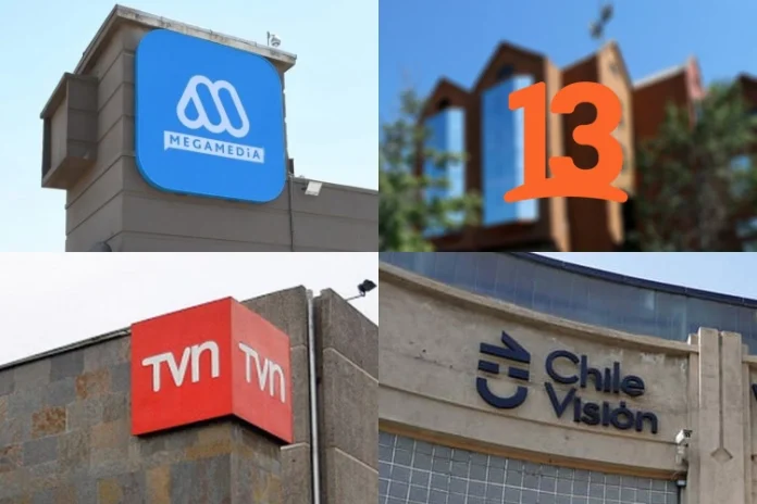 Los canales Mega, Canal 13, TVN y Chilevisión