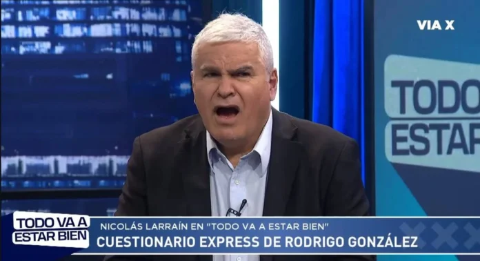 Nicolás Larraín durante su descargo contra la televisión chilena en Todo Va a Estar Bien