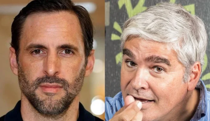 Daniel Matamala en el set de CHV Noticias Central, criticado por Nicolás Larraín tras sus dichos sobre el aluvión